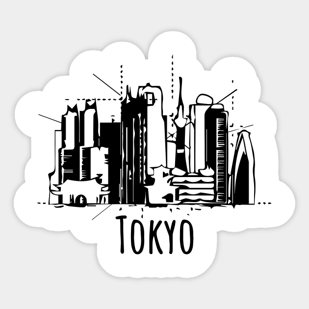 Tokyo city skyline Cool Japan souvenir Sticker by DimDom